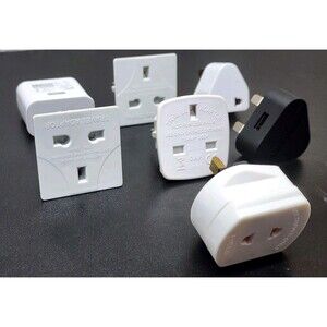 7pc Travel Adapter Lot Uk British Wall Outlet Usb Usa Europe Australia N.Z Prong